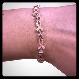 Pink breast cancer awareness bracelet